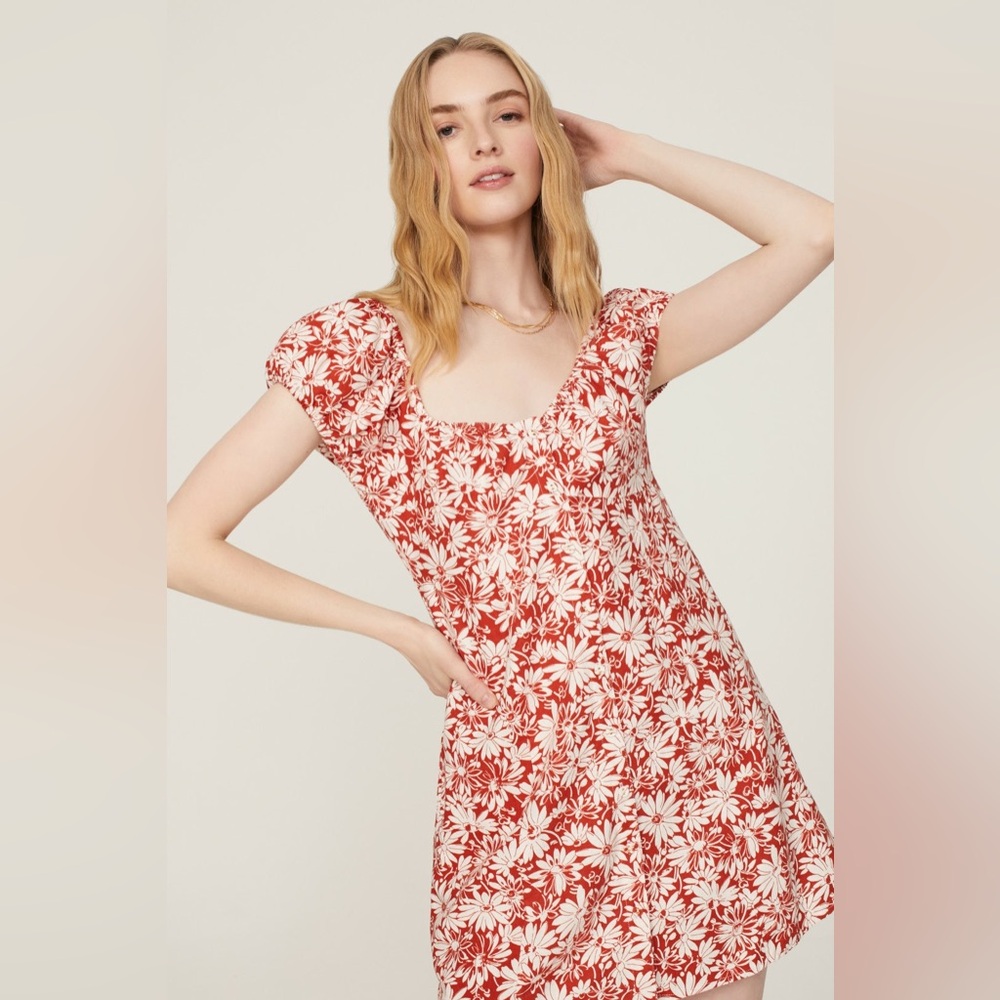 Madewell Red and White Floral dress
